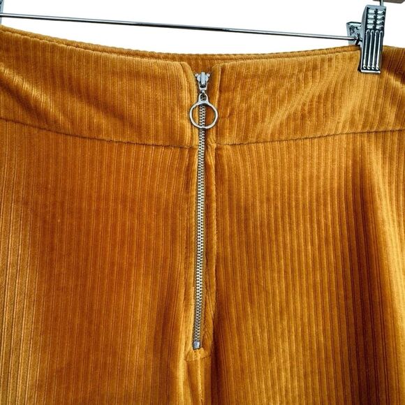 Candies Women Velour Pant Small Brown Wide Leg Crop Stretch Y2K 70s Boho Zipper - Picture 5 of 16